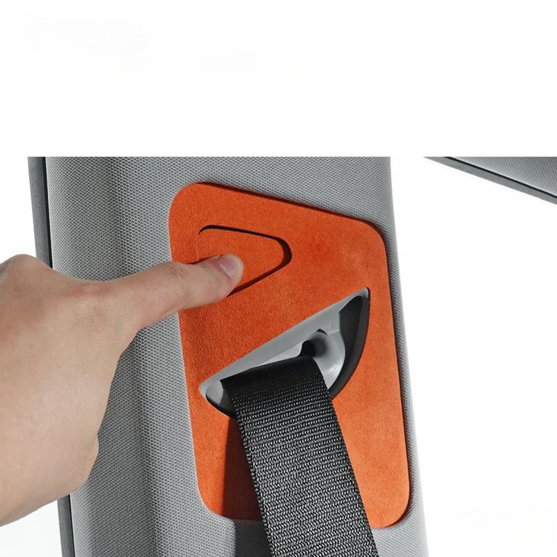 Alcantara Suede For Tesla Model 3 Highland 2024 Model Y Seat Belt Shrink Panel Trim Stickers Car Interior Moulding Accessories