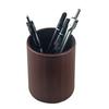 Круглый держатель для карандашей из искусственной кожи, настольный органайзер для хранения ручек, канцелярских принадлежностей, ножниц, контейнер для дома, школы, офиса, общежития