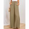 Summer Women's Wide Leg Pants with Elastic Waistband Casual Loose Fashion Trousers