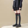 Женские чулки в японском стиле, длинные носки для школьниц в студенческом стиле, хлопковые вязаные однотонные чулки до бедра