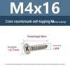 YiguYigu Nickel-Plated Phillips Flat Head Self-Tapping Screws M1-M5, Carbon Steel
