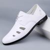Fashion Men's Shoes Summer Hollowed Out Fashion Leather Shoes Comfort Soft Sole Breathable Non Slip Lightweight Plus Size Casual Shoes