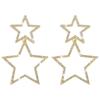 Star Earrings for Women Dangling Siver Rhinestone Big Star Earrings Dangle Gold Sparkle Star Drop Earrings Fashion Jewelry