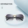 Квадратные солнцезащитные очки без оправы женские роскошные модные мужские очки UV400 оттенки неполяризованные солнцезащитные очки