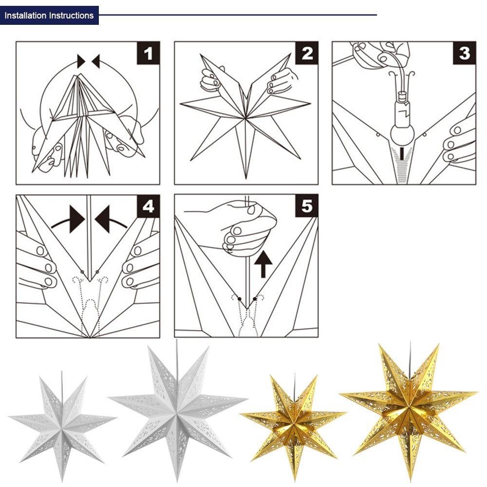 45см Декоративная лампа Декоративный абажур Полая семиконечная звезда Рождественская бумажная звезда Абажур