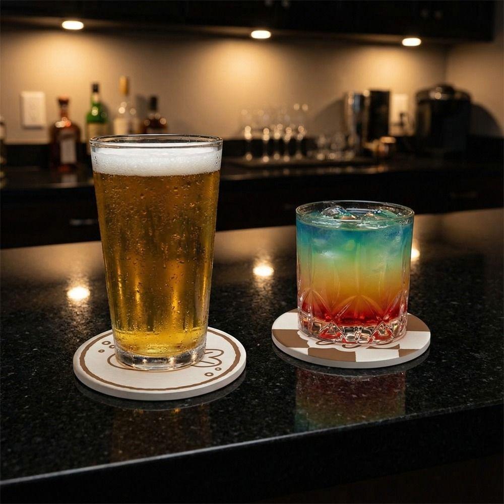 Round Diatom Mud Coaster Non-slip Cup Mat Practical Tableware Mat  Home