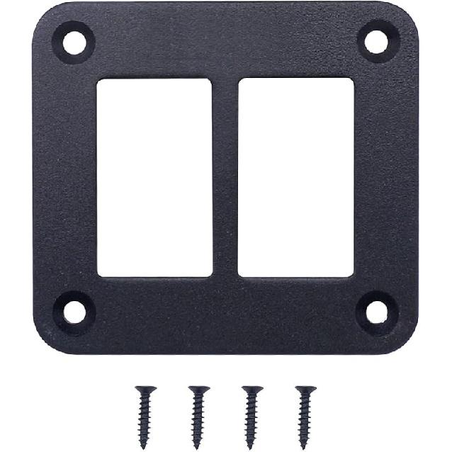 weideer 1 Way Rocker Switch Panel Housing Black Anodized Aluminium Switch Shell Bracket with Screw for Car Boat Trailer K-M075-1K-LS