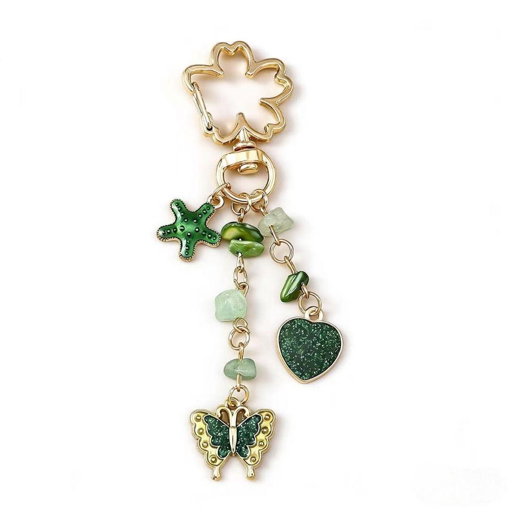 Zinc Zinc Alloy Flower Pendant DIY Bag Charm Lovely Enamel Butterfly Keychain Car Accessory