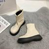 Short Shoes For Women Chunky Footwear Platform Round Toe Moon Booties Black Female Ankle Boots Sale Elegant Classy And Low Price
