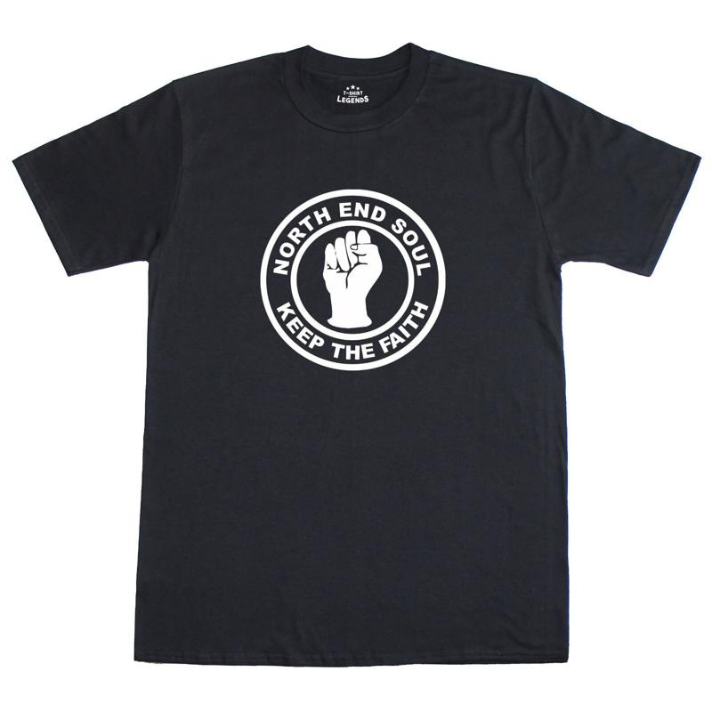 Norte Extremo Soul Keep The Faith Logo Música Hombre Normal Camiseta Algodón T shirt
