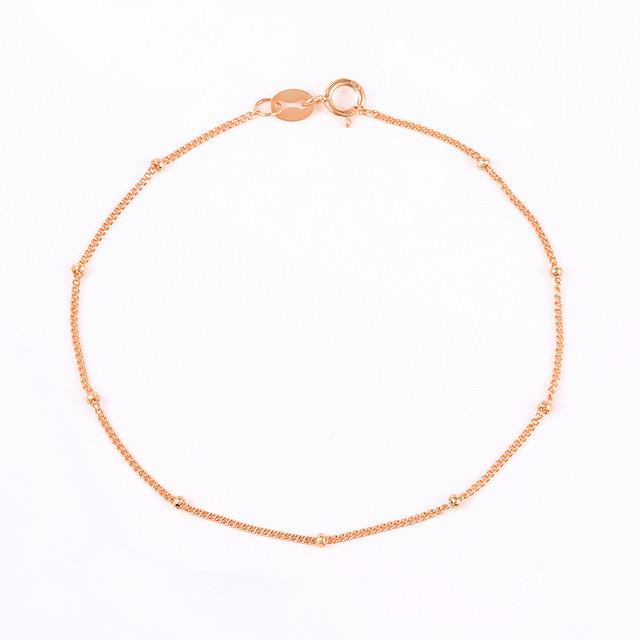 925 Sterling Silver Minimalist Small Beads Thin Chain Bracelets for Women Rose Red Gold Bracelet Party Jewelry Accessories