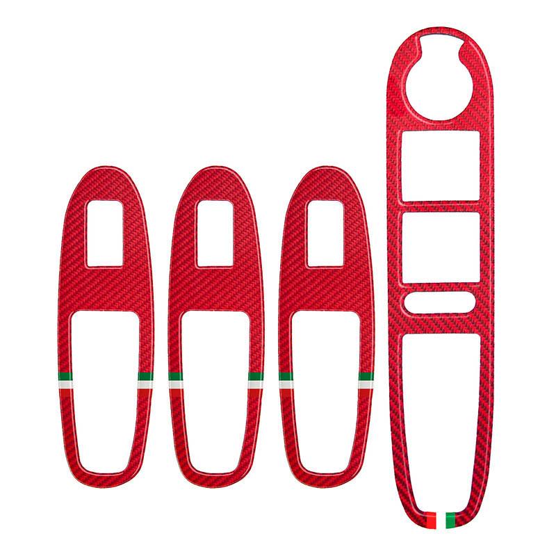 Панель управления двери, окна, декоративная рамка, красные наклейки из углеродного волокна, автомобильные наклейки для интерьера Alfa Romeo 159 2004-2011 гг.