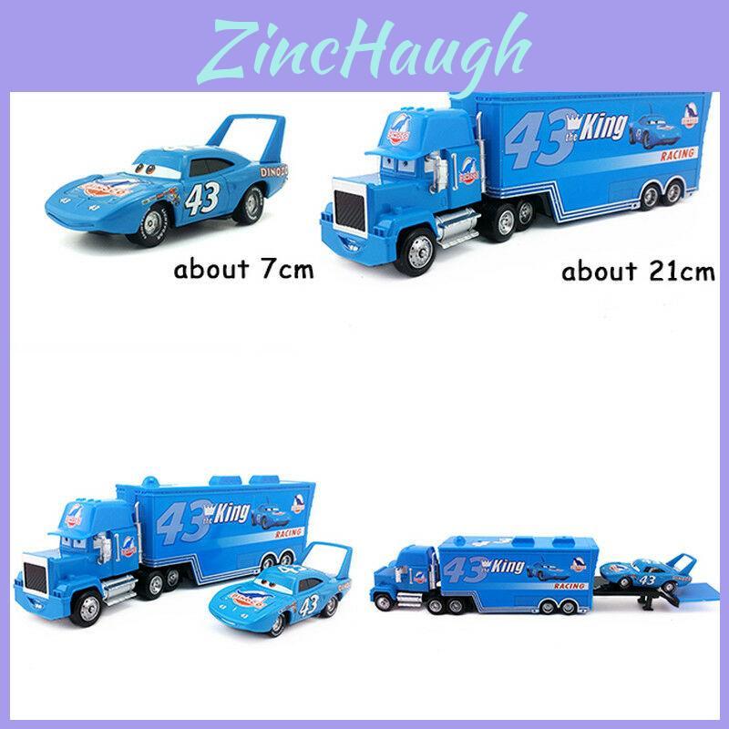 Durable Pixar Cars Alloy And Plastic Racer Truck And Car Set For Kids With Mack Lightning Mcqueen King Jackson Storm