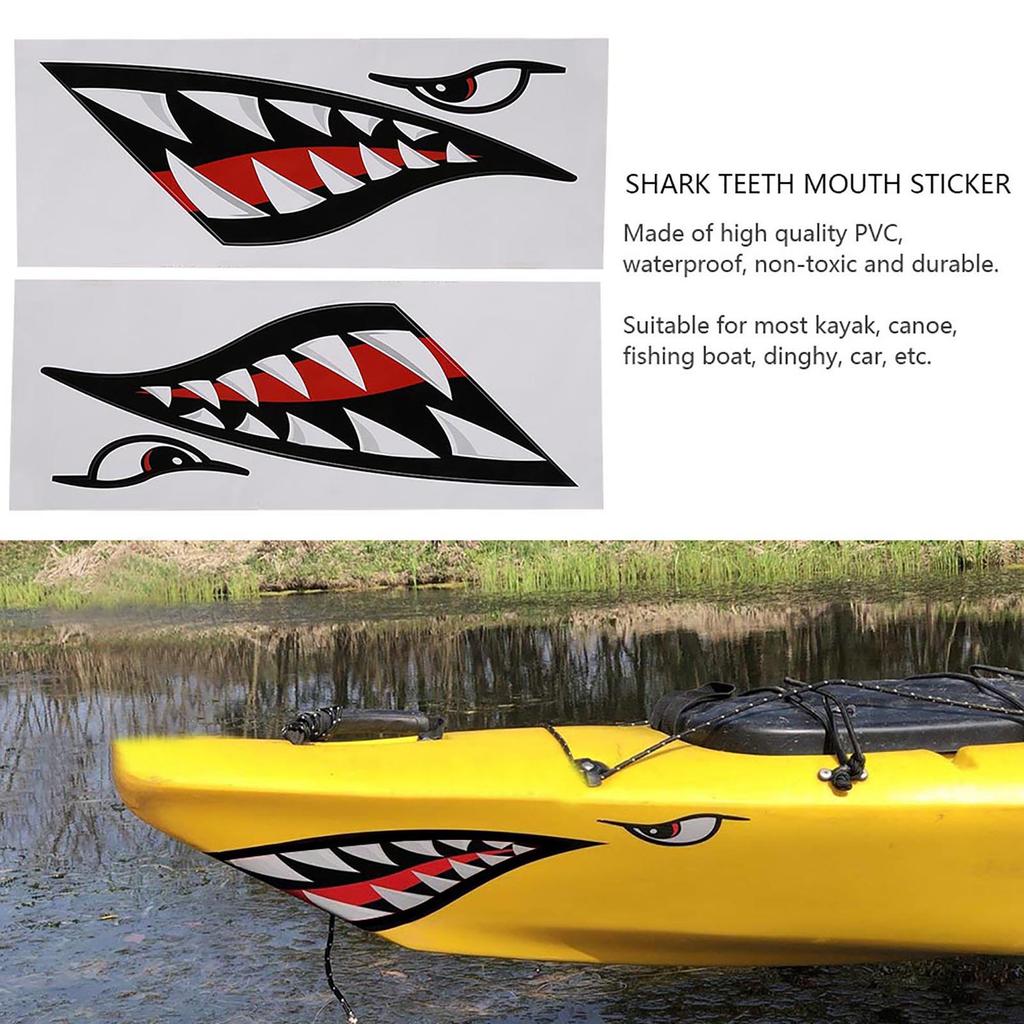 2 шт. Водонепроницаемая DIY Смешная наклейка-декаль с пастью акульих зубов для автомобиля, каяка, лодки, грузовика, украшение