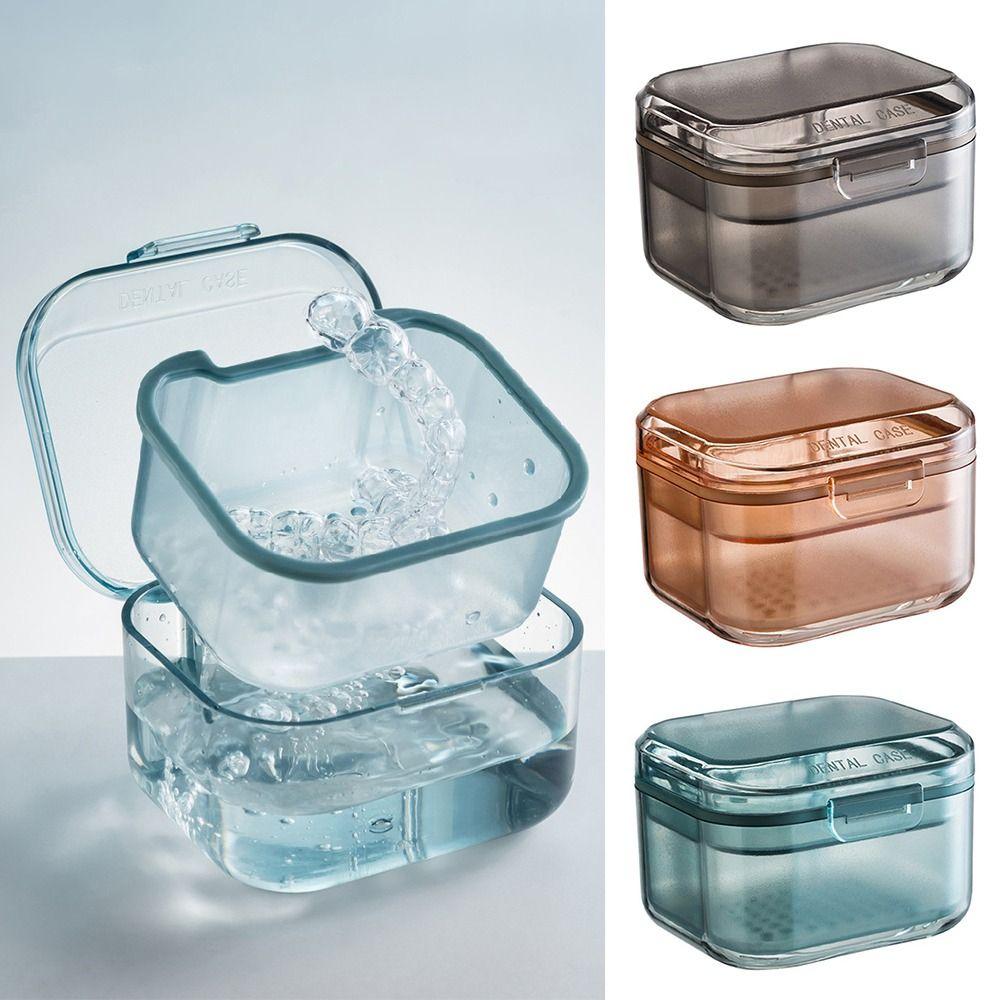 Soak Orthodontic Retainer Denture Case Tooth Socket Box Braces Storage Box Mouth Guard Container