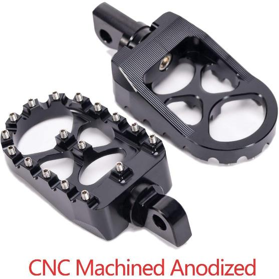 CNC Wide Foot Pegs 360° Roating MX Chopper Bobber Style For Harley Dyna Sportster Fatboy Iron 883,Black