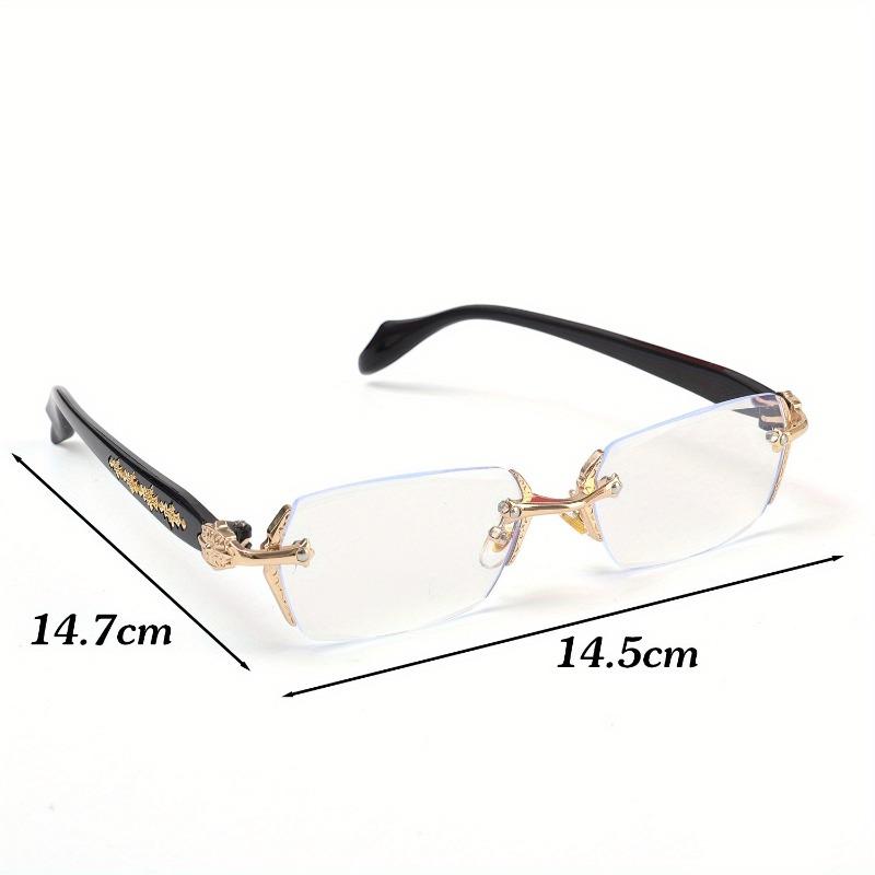 Ретро очки Y2K без оправы для женщин и мужчин, модные металлические очки с гравировкой против синего света