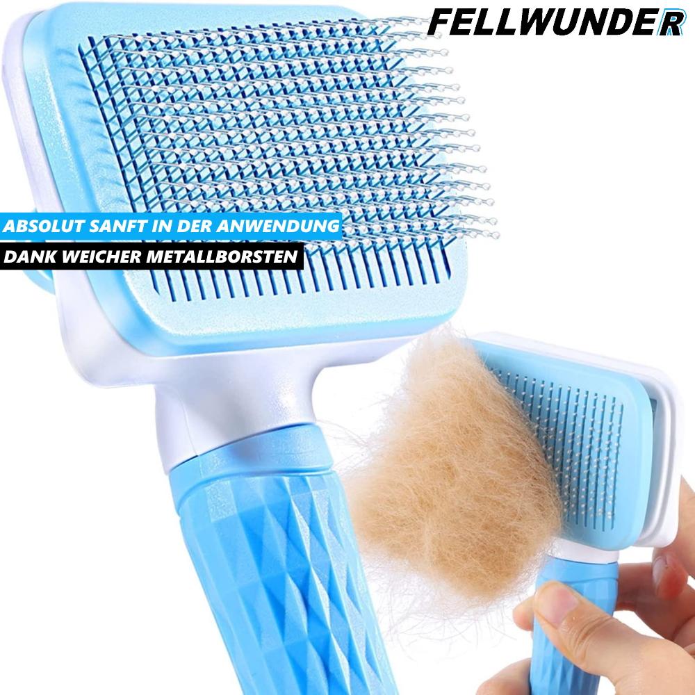 FELLWUNDER Pet Brush Dog Brush Cat Brush Fur Brush Self-cleaning