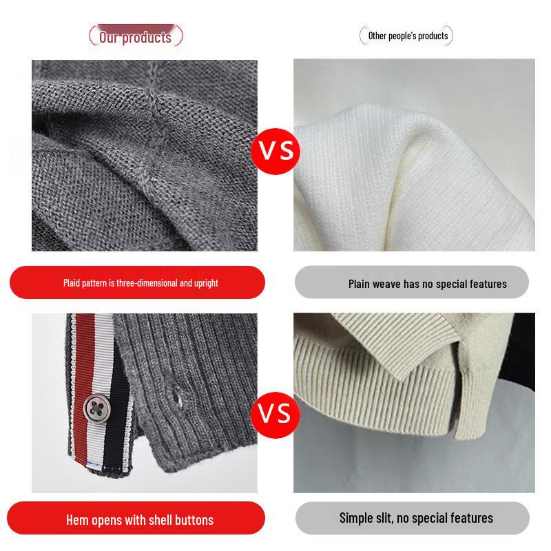 Мужской осенний кардиган из шерсти в полоску в корейском стиле 2025