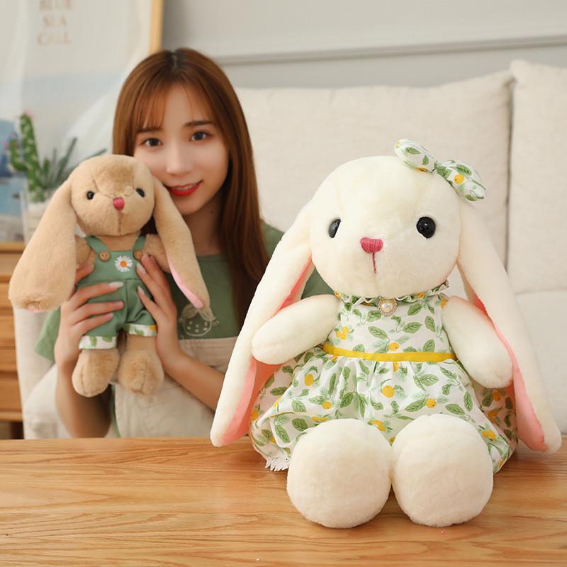 Wear Clothes Rabbit Stuffed Animal Toy Plush Doll Kids Birthday Gift Decoration