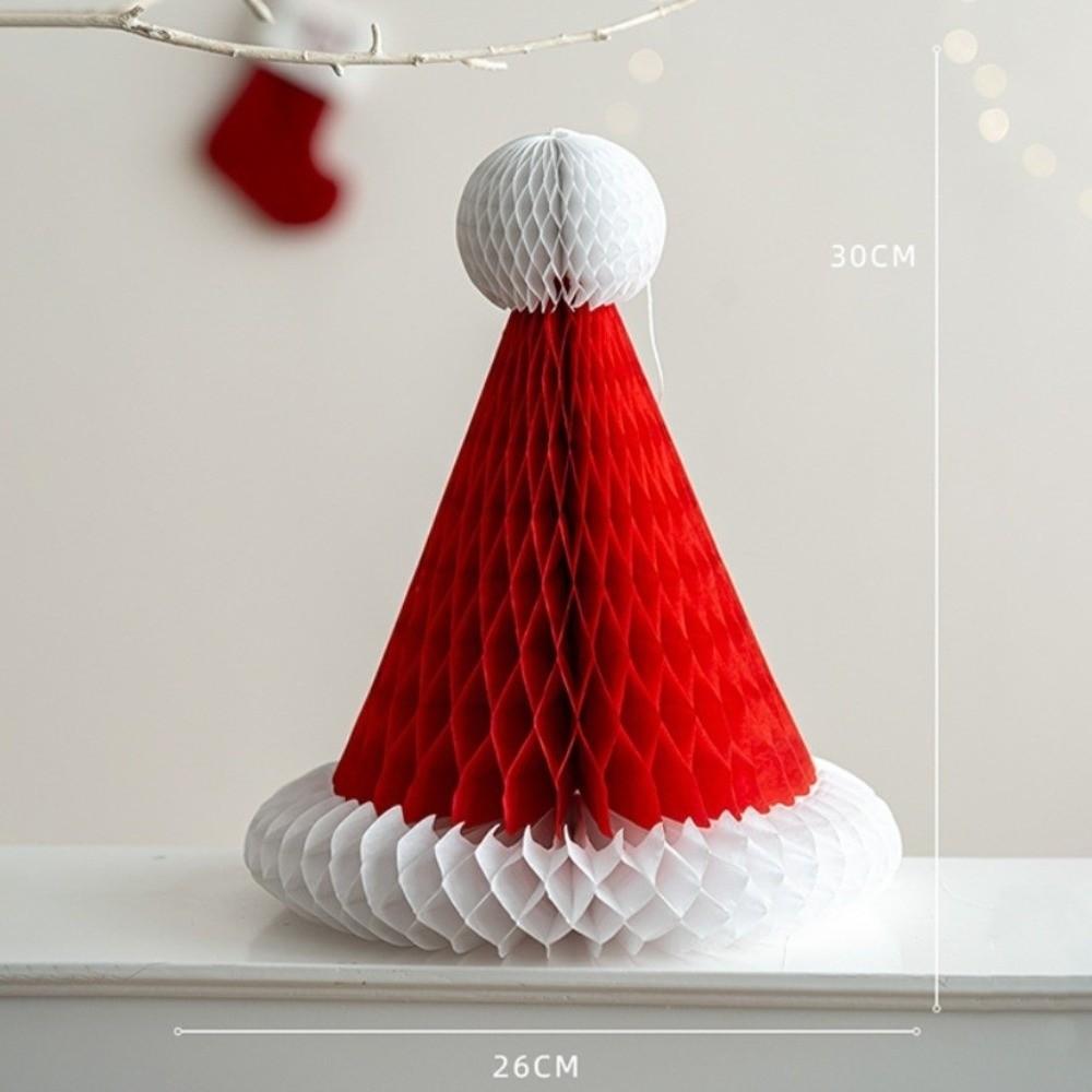 Foldable Paper Christmas Tree 3D Paper Craft Honeycomb Paper Christmas Decor Tabletop Ornament