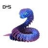 3D Printed Animals Articulated Simulated Snake Stress Relief Toys Realistic Flexible Snake Fidget Toy Tabletop Ornament for Kids Adults