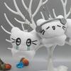 Bag Hanging Sad Cat Doll Keychain Funny Key Ring Cute Earphones Cat Pendant  Backpack Decor