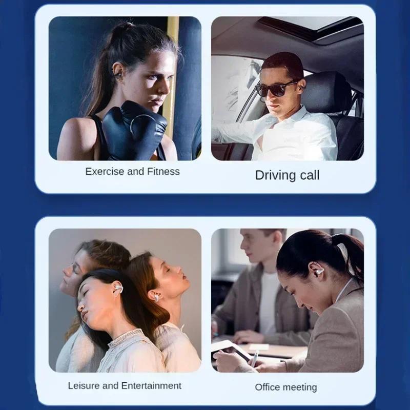 НОВЫЕ беспроводные наушники Bluetooth 5.3 с костной проводимостью T75 Clip Ear Гарнитура с шумоподавлением для музыки HD Call Sports Gaming Наушники