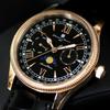 Часы Moon Phase Multi Calendar 5 ATM Waterproof Business Formal Leather Belt Limited Model Pink Gold Black [Salvatore Mara] Men's SM24110-PGBK
