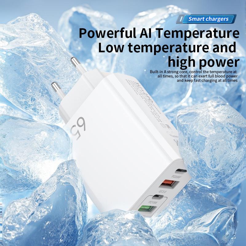 Многопортовое зарядное устройство для смартфона США, европейского и британского регуляторного типа C с быстрой зарядкой Новая зарядная головка 3USB+2PD