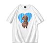 Dachshund Dog With Heart Unisexs Tshirt Harajuku Street Tops Girls Summer Oneck Tops Cute Dog Lover 100 Cotton Tshirt