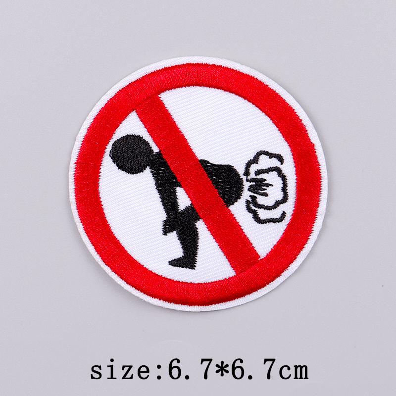 Warning Embroidery Patch Iron On Patches For Clothing Danger Prohibit Sign Embroidered Patches For Clothes Nuclear Marker Badges