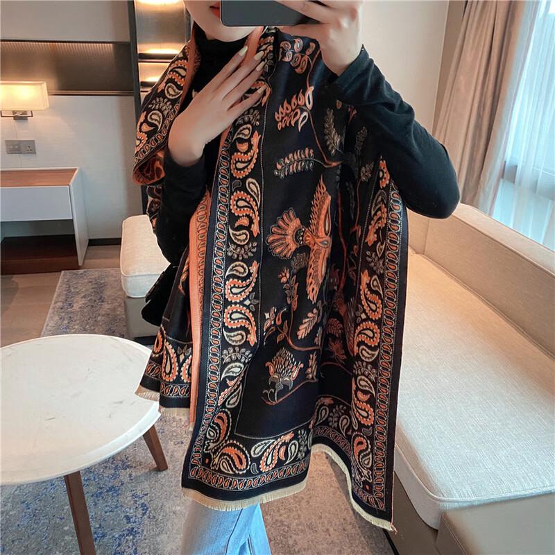 Junshenqi HX Women's Thickened Faux Cashmere Winter Scarf