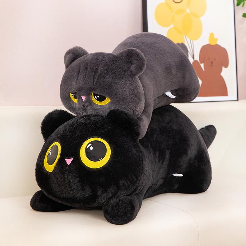 50-90 см милая черная кошка плюшевая игрушка кукла кавайная большая мягкая подушка подушка черная кошка плюшевая игрушка кукла для мальчика девочки подарки на день рождения