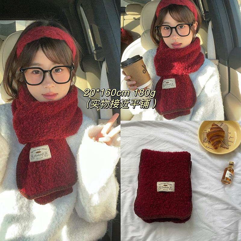 [Dai Green] New Atmosphere Christmas Red Grid Soft Waxy Matching Gift Scarf High-end Style Fashion Scarf