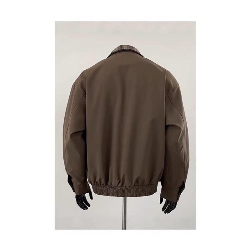 Мужской ретро-пиджак из двух частей с клетчатой пэчворк-отделкой – Свободный крой, Высококлассный повседневный стиль для весны и осени.