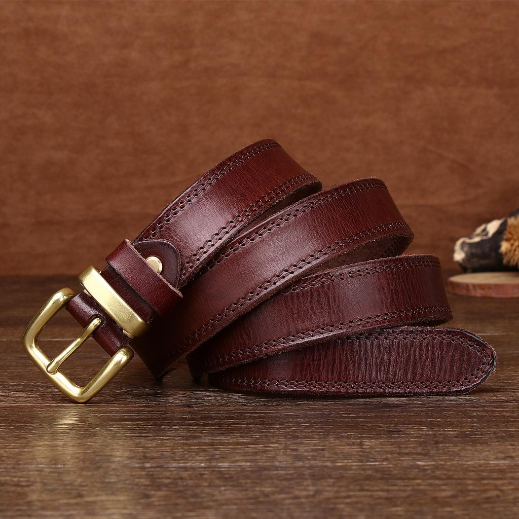 Ремень женский из натуральной кожи первого слоя, пряжка из чистой меди, пряжка из меди, пряжка из меди