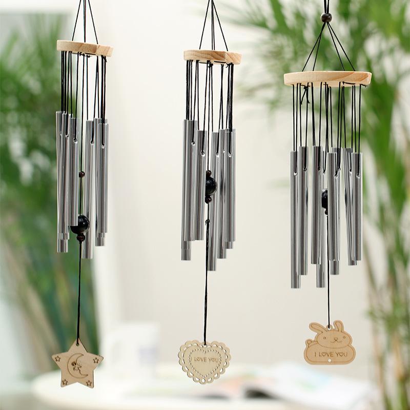 Solid Wood 8-Tube Metal Wind Chime for Bedrooms, Balconies, and Gifts