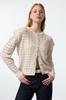 Women's Fashionable Stylish Cardigan Ecru Lace Detailed Openwork Perforated Knitwear Cardigan