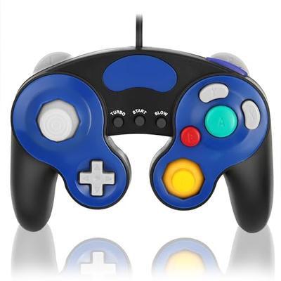 Игровой контроллер K&SGAMER для GameCube (с поддержкой вибрации для GC, WiiU, Wii и GameCube) (Голубовато-черный)