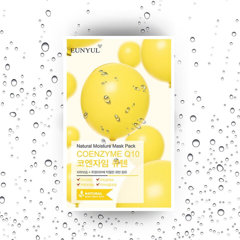 Eunyul Упаковка из 10 масок Natural Q10 Mask Pack/1 упаковка в день для ежедневного использования/увлажнение/эластичность/отбеливающий уход