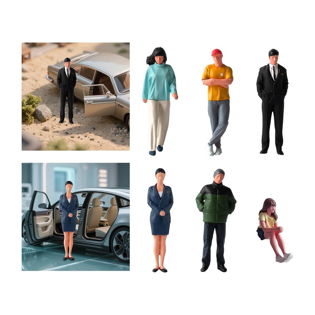 Диорама 1: 64 Фигурки людей Фотореквізит Смола Реалистичная Миниатюрная Модель Фигурки для Песочного Стола Микроландшафт Настольное Украшение