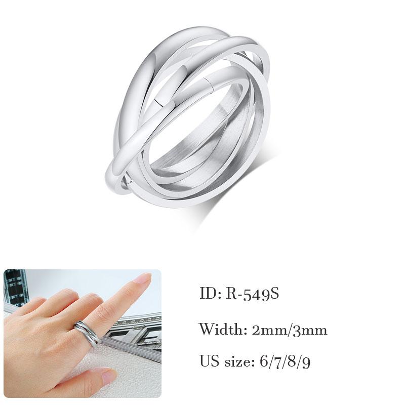 Love Faith Hope Triple Interlocked Engagement Rings for Women Stainless Steel Wedding Promise Gift