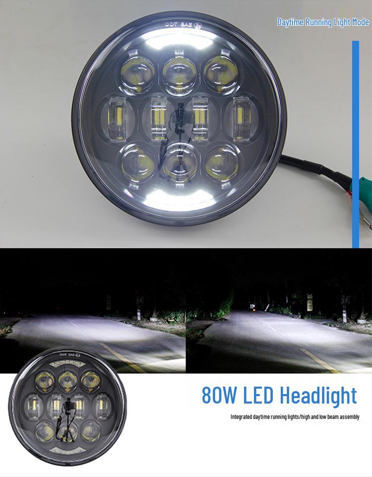 5.75" LED Headlight for Harley X48, XL883R/L 750, Dyna, Benelli 400 Motorcycles & Scooters - Off-road Compatible