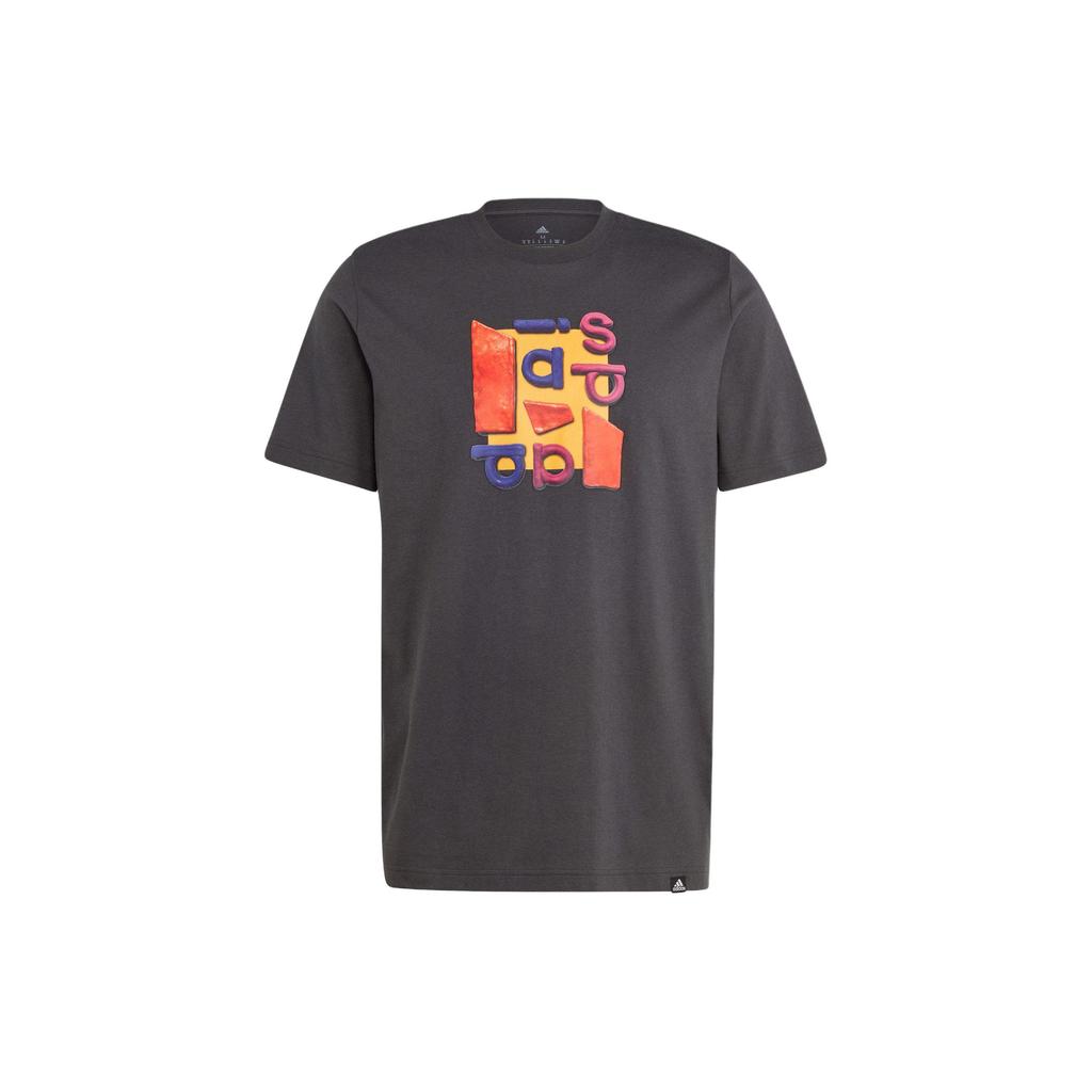 Adidas T Shirts Men's Gray Crew Neck Moderate Straight Fit IL5380