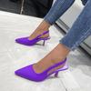 Fashion New Women's Sandals Closed Toe Green Single Shoes with Thin Heel Mid-heeled Fashion Hollow Pointed Toe Women Shoes Plus Size 43