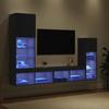 TV Wall Unit Set 4 pcs Black Oak Effect Particleboard