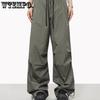 Streetwear Spring Summer Harem Casual Pants Men Elastic Waist Solid Cargo Pants Multi Pocket Loose Baggy Pants for Women