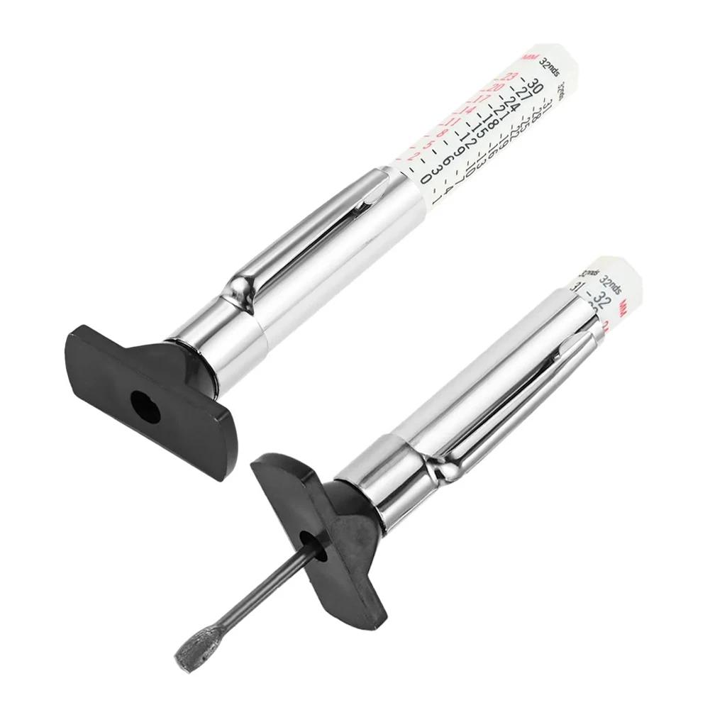 25mm Car Tire Tyre Tread Depth Gauge Meter Digital Thickness Detection Ruler Measuring Pen Auto Tread Mark Measuring Tool