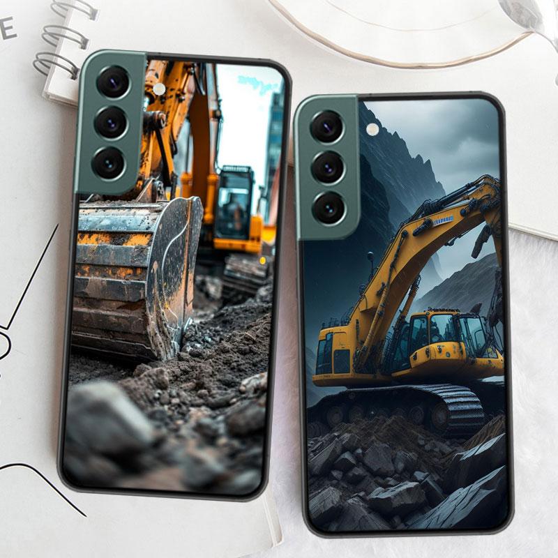 Чехол для телефона Samsung S25 Edge Galaxy S22 Ultra S21 S10 S9 Plus S20 S23 S24 FE, Чехол-бампер S10E, Силиконовый чехол, Экскаватор, Строительная техника